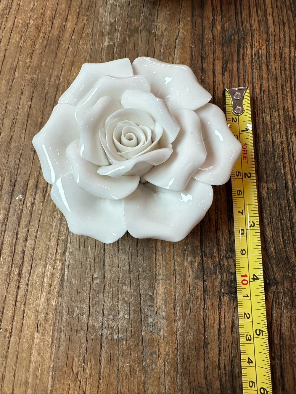 White Ceramic Floral Wall Accents - Set of 4